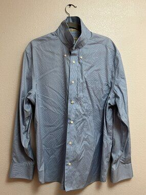 Eddie Bauer Micro Plaid Button Down - 100% Cotton - Large